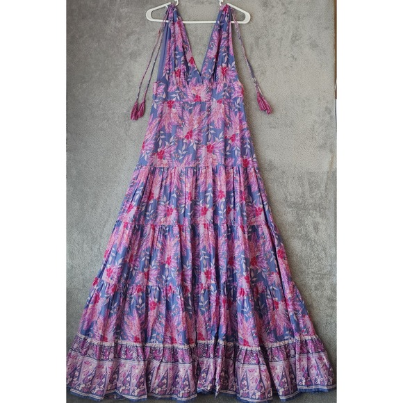 Mira Boutique Dresses & Skirts - Mira Boutique Dress Womens Large Purple Pink Floral Boho V-Neck Sleeveless
